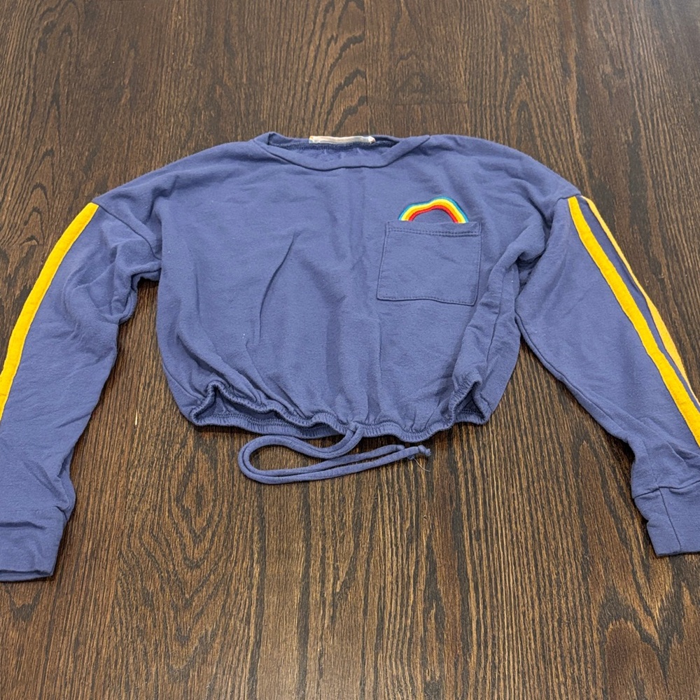 Vintage Havana Girl’s Blue Long Sleeve with Rainbow Accent Size Medium